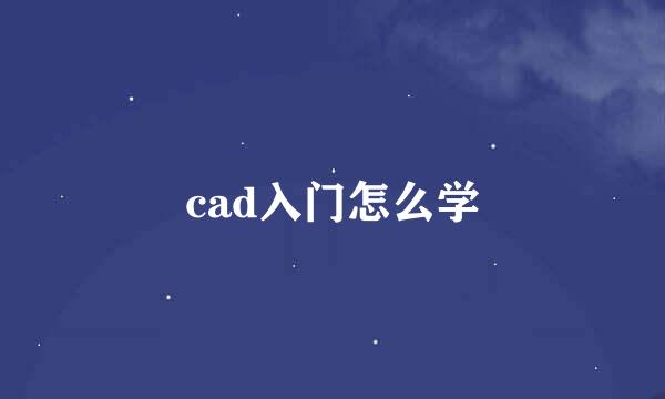 cad入门怎么学