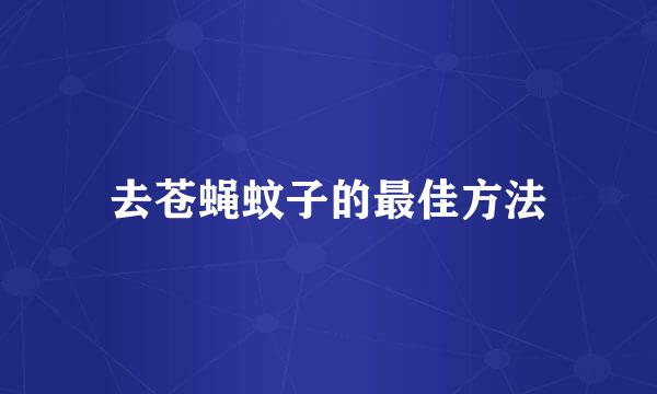 去苍蝇蚊子的最佳方法
