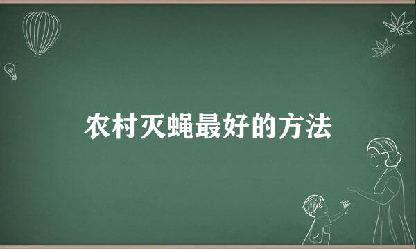 农村灭蝇最好的方法