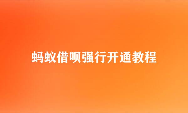 蚂蚁借呗强行开通教程