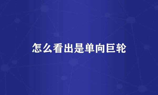 怎么看出是单向巨轮