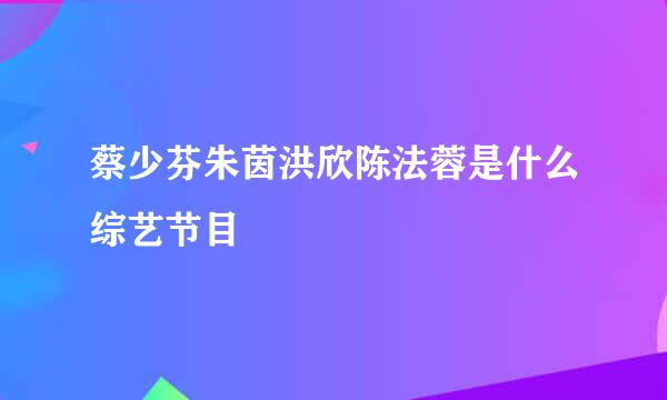 蔡少芬朱茵洪欣陈法蓉是什么综艺节目