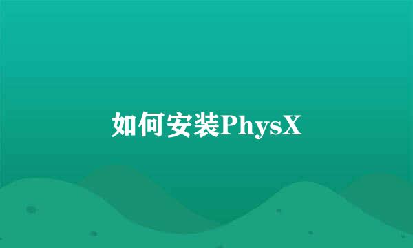 如何安装PhysX