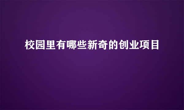 校园里有哪些新奇的创业项目