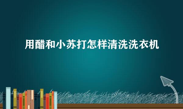 用醋和小苏打怎样清洗洗衣机