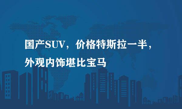 国产SUV，价格特斯拉一半，外观内饰堪比宝马