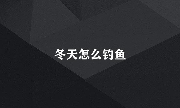 冬天怎么钓鱼