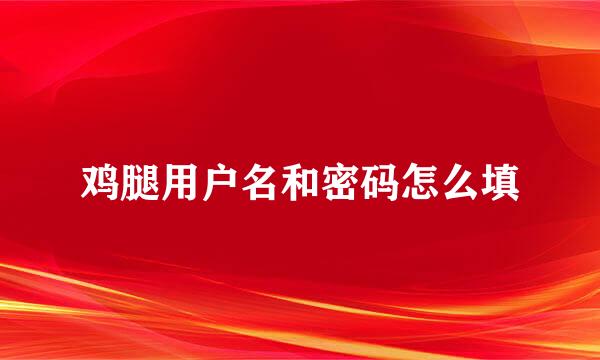 鸡腿用户名和密码怎么填