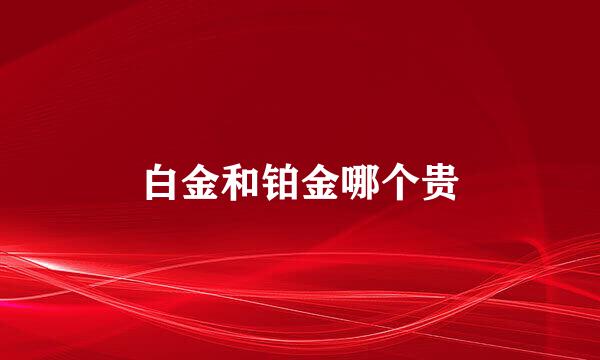 白金和铂金哪个贵