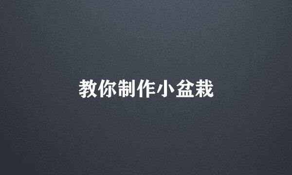 教你制作小盆栽