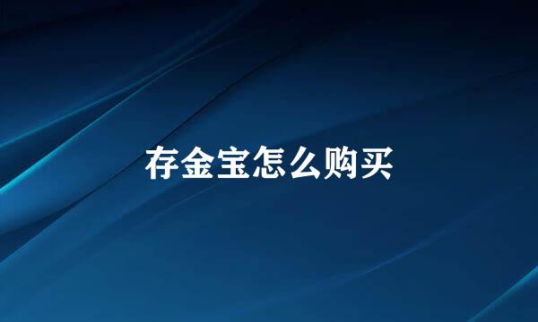 存金宝怎么购买
