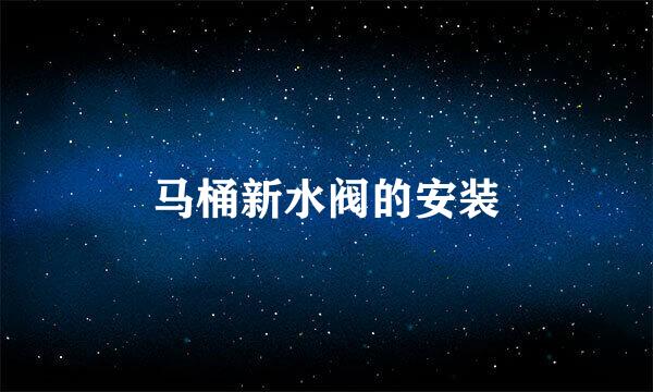 马桶新水阀的安装