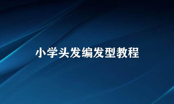 小学头发编发型教程