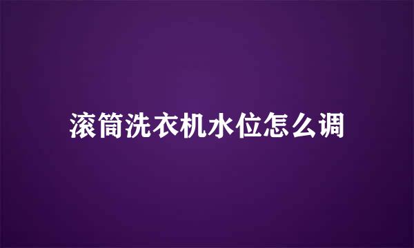 滚筒洗衣机水位怎么调