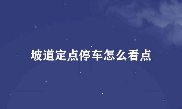 坡道定点停车怎么看点
