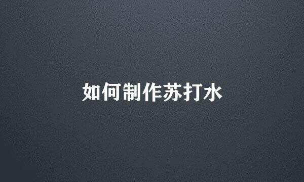 如何制作苏打水