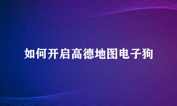 如何开启高德地图电子狗