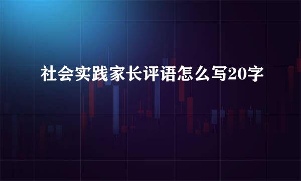社会实践家长评语怎么写20字