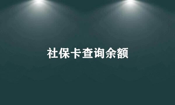 社保卡查询余额