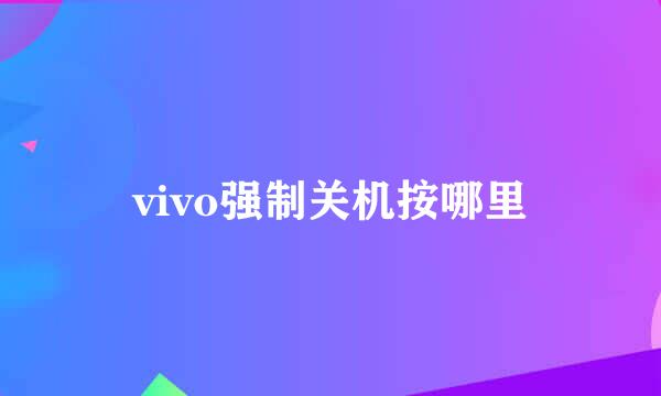vivo强制关机按哪里