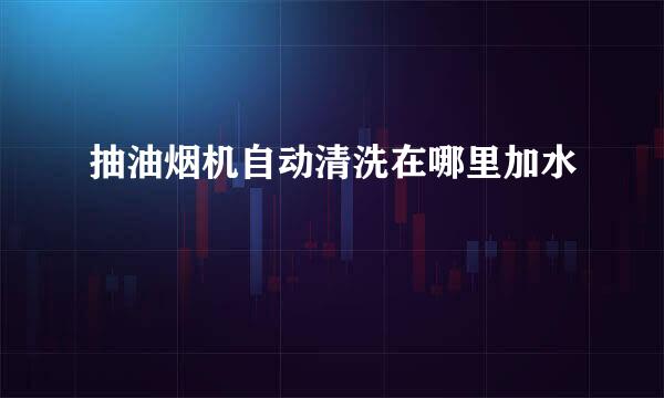 抽油烟机自动清洗在哪里加水
