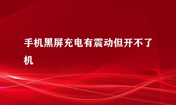 手机黑屏充电有震动但开不了机