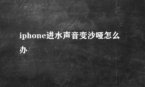 iphone进水声音变沙哑怎么办