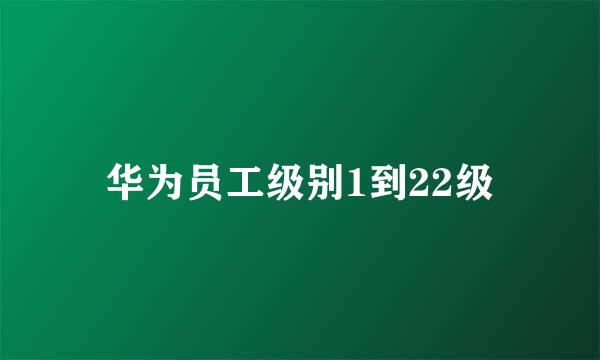 华为员工级别1到22级