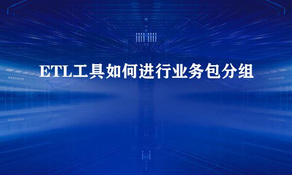 ETL工具如何进行业务包分组