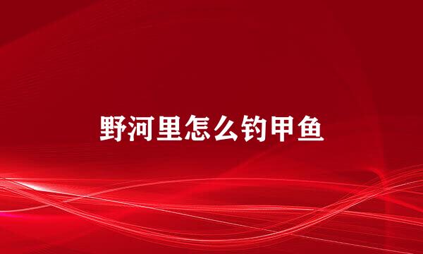 野河里怎么钓甲鱼