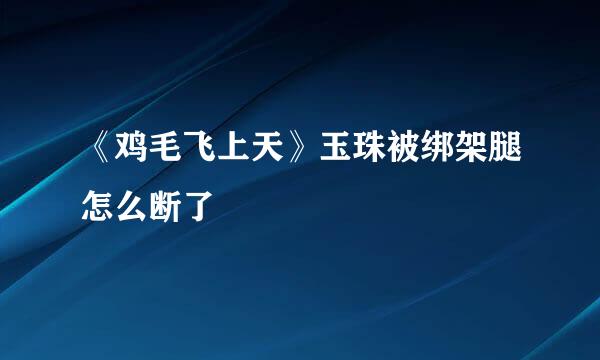 《鸡毛飞上天》玉珠被绑架腿怎么断了