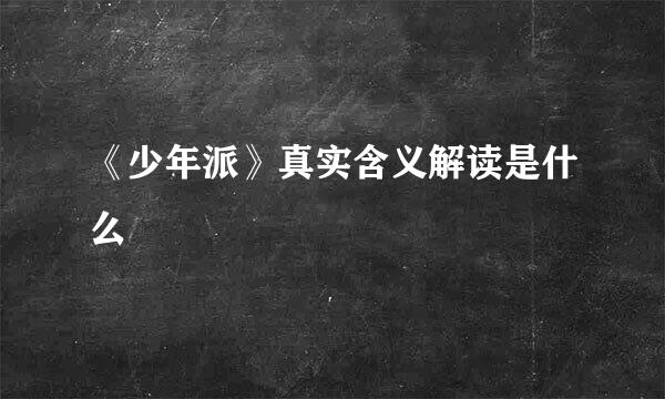 《少年派》真实含义解读是什么