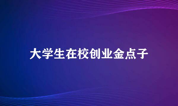 大学生在校创业金点子