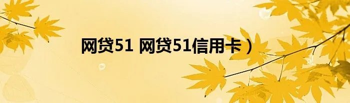 网贷51 网贷51信用卡)