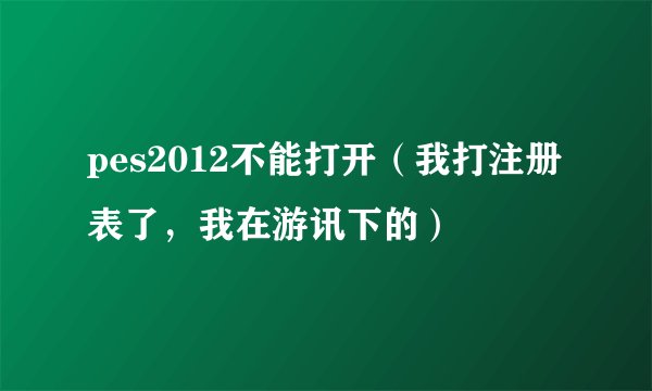 pes2012不能打开（我打注册表了，我在游讯下的）
