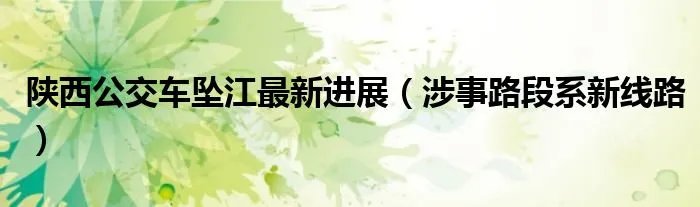 陕西公交车坠江最新进展（涉事路段系新线路）