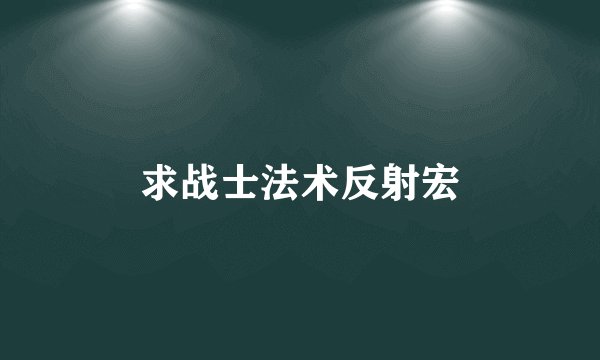 求战士法术反射宏