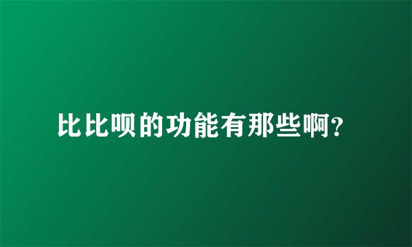 比比呗的功能有那些啊？