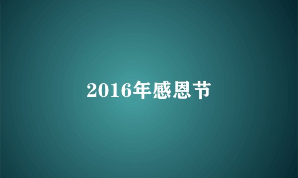 2016年感恩节