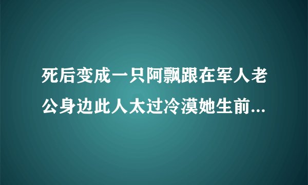 死后变成一只阿飘跟在军人老公身边此人太过冷漠她生前止不住想逃离直到她瞧见他……”的小说名是什么?,,