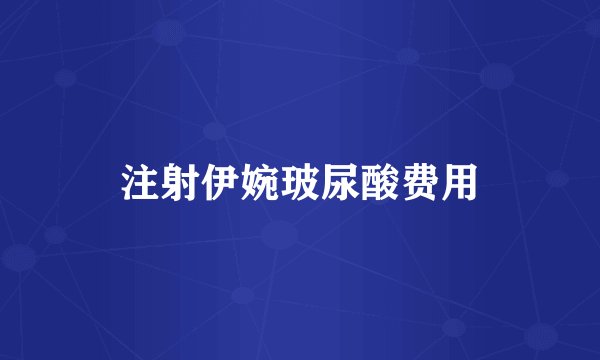 注射伊婉玻尿酸费用