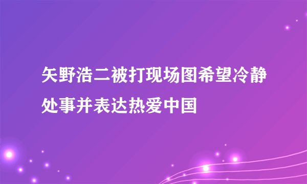 矢野浩二被打现场图希望冷静处事并表达热爱中国