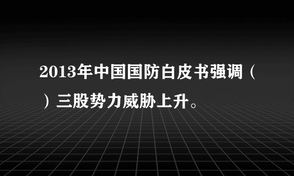 2013年中国国防白皮书强调（）三股势力威胁上升。