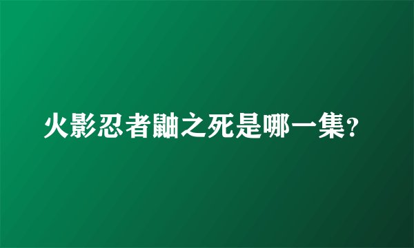 火影忍者鼬之死是哪一集？