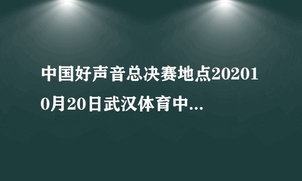 中国好声音总决赛地点202010月20日武汉体育中心交通管制