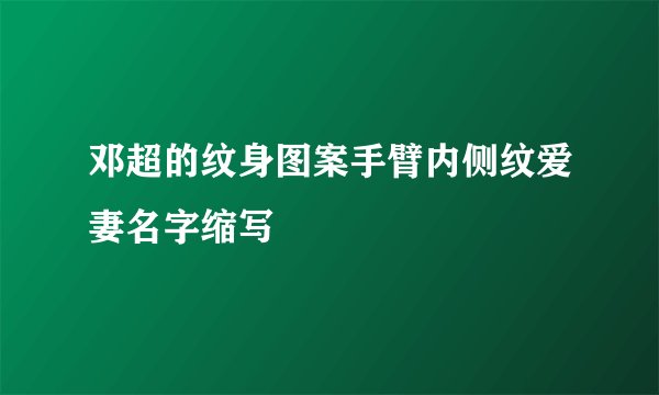 邓超的纹身图案手臂内侧纹爱妻名字缩写