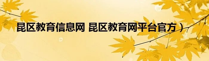 昆区教育信息网 昆区教育网平台官方)