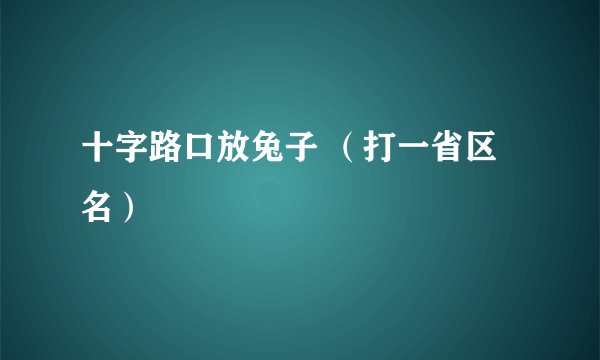十字路口放兔子 （打一省区名）