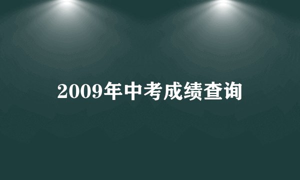 2009年中考成绩查询