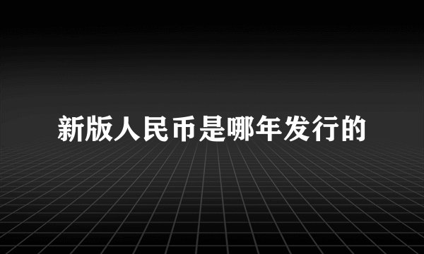 新版人民币是哪年发行的